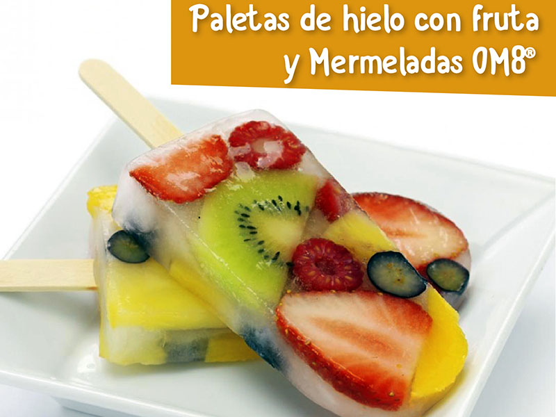 Paletas de hielo con fruta y Mermeladas OM8®